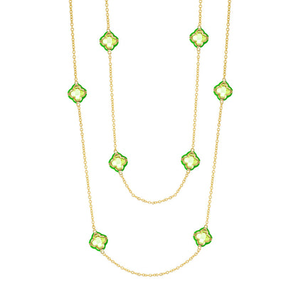 Prince Charming necklace by Lauren G Adams in gold with green gemstone accents on Tampa Home & Garden Store