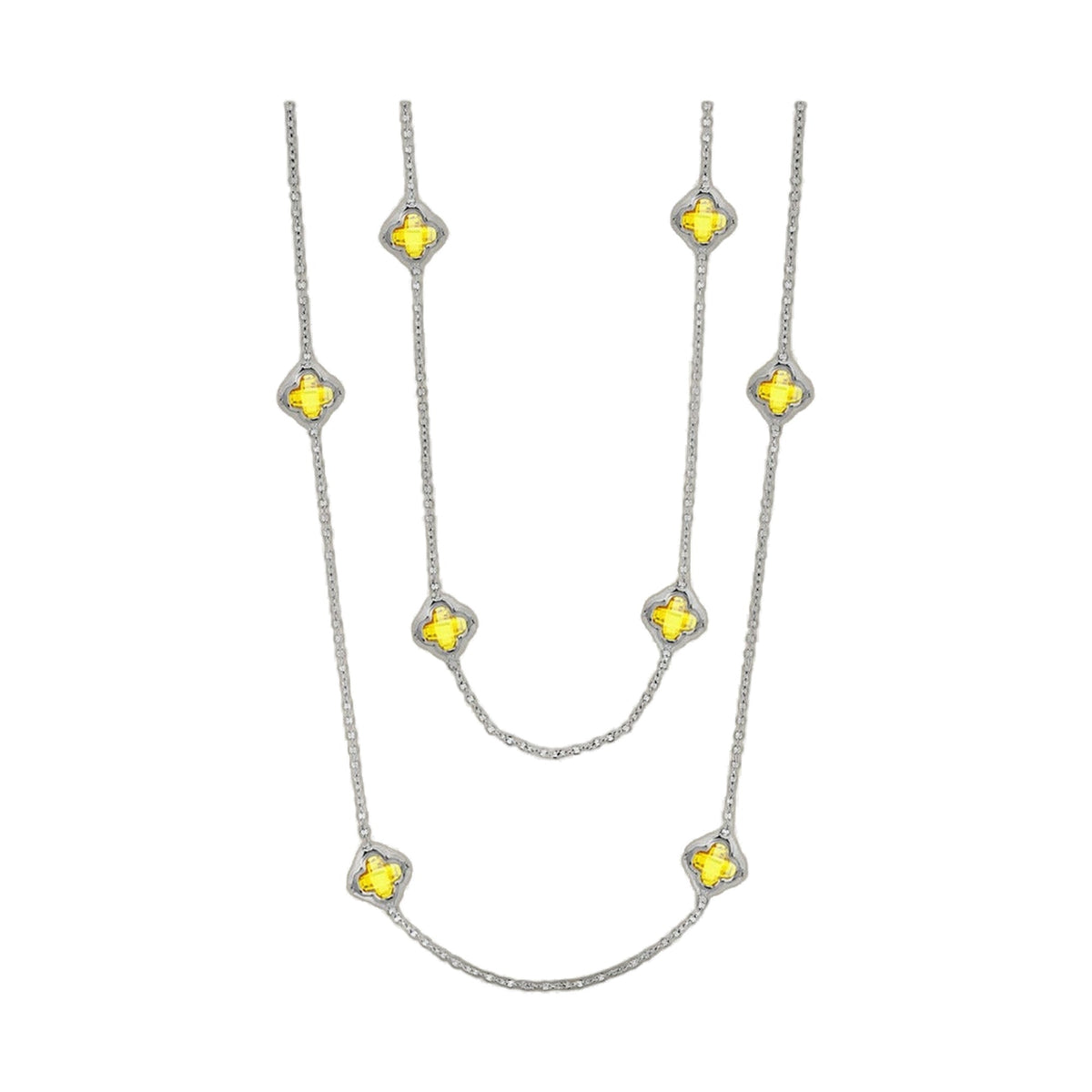 Prince Charming Long Necklace silver chain with yellow cross charms Lauren G Adams Tampa on Tampa Home & Garden Store