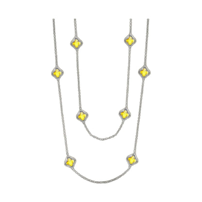 Prince Charming Long Necklace silver chain with yellow cross charms Lauren G Adams Tampa on Tampa Home & Garden Store