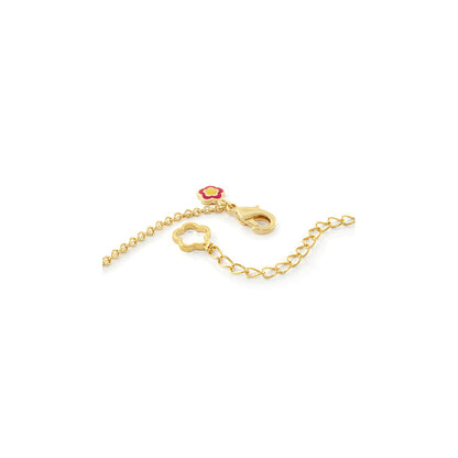 Prince Charming Necklace gold-tone chain with pink enamel flower charm and gold flower charm Lauren G Adams on Tampa Home & Garden Store