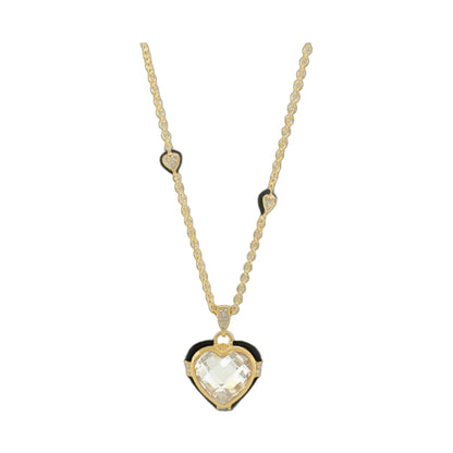 Prince Charming Necklace by Lauren G Adams, gold-tone chain with crystal-heart pendant on Tampa Home & Garden Store