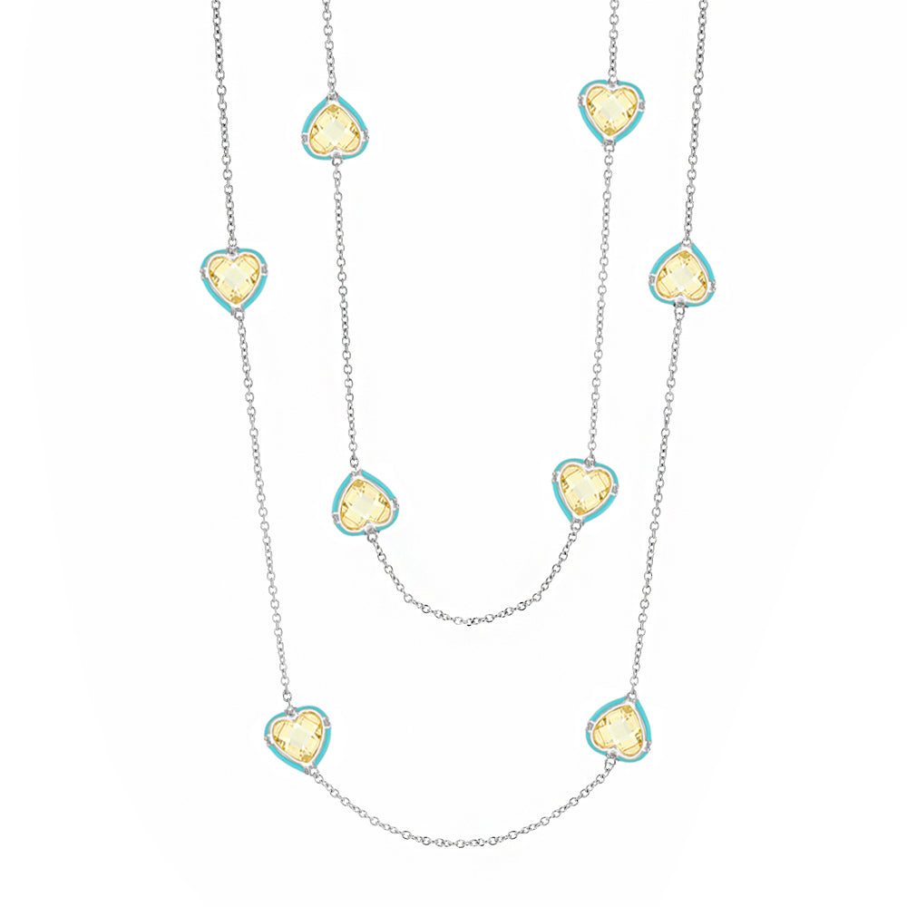 Prince Charming Necklace turquoise heart charms by Lauren G Adams on Tampa Home & Garden Store