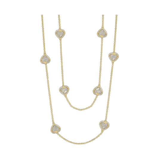 Prince Charming long necklace by Lauren G Adams, four-strand gold-tone chains with heart charms on Tampa Home & Garden Store