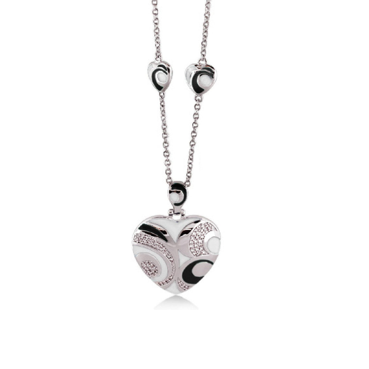 Modern Art Necklace pendant by Lauren G Adams on a silver chain with heart-shaped pendant on Tampa Home & Garden Store