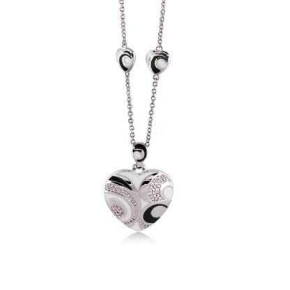 Modern Art Necklace pendant by Lauren G Adams on a silver chain with heart-shaped pendant on Tampa Home & Garden Store