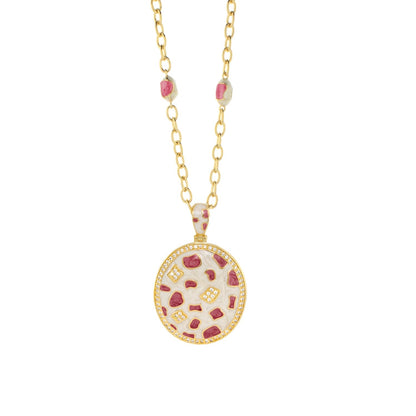 Animal Paradise Necklace gold-tone chain with leopard-print pendant and diamonds by Lauren G Adams on Tampa Home & Garden Store