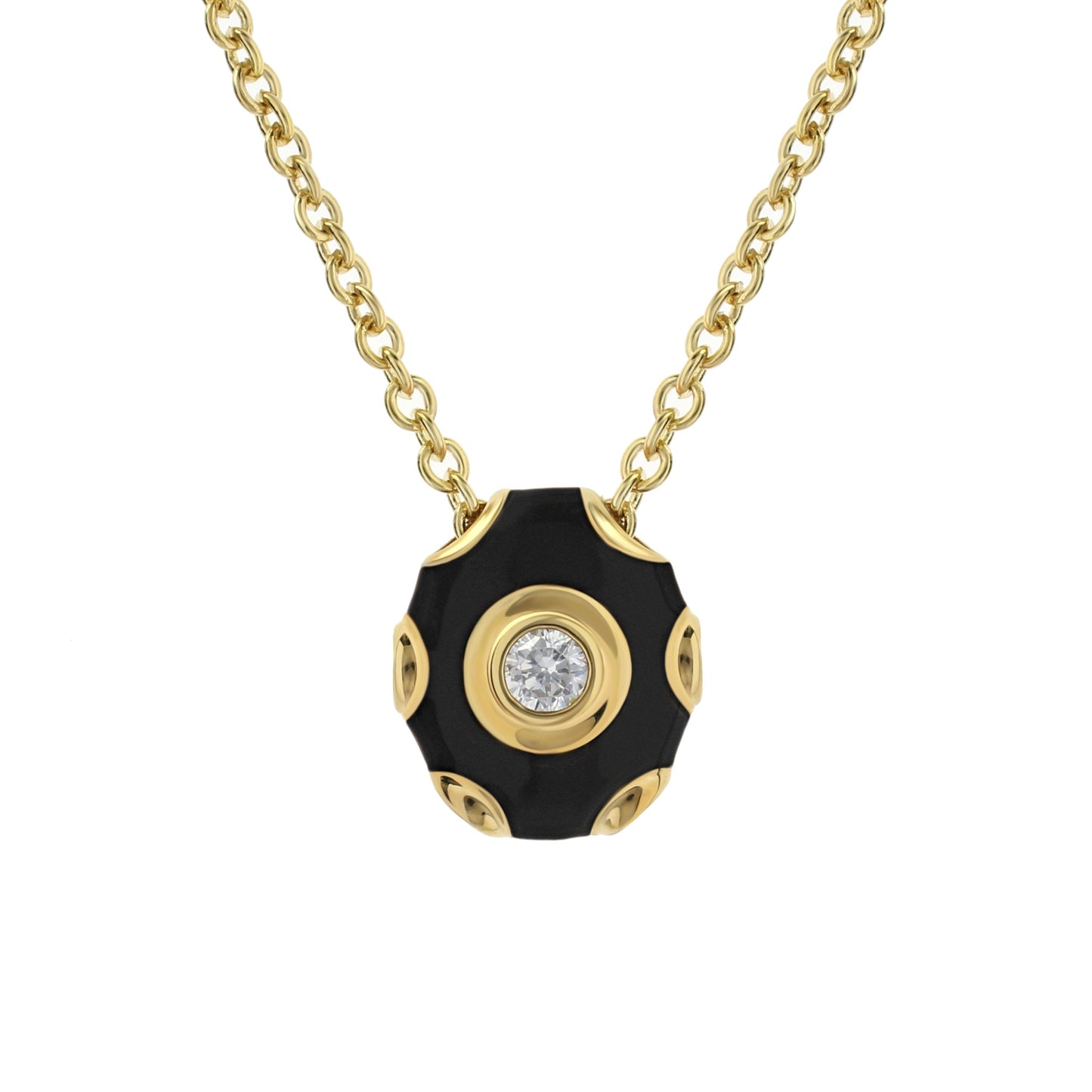 Tiny Dots Necklace gold chain with black hex pendant and crystal centerpiece Lauren G Adams on Tampa Home & Garden Store