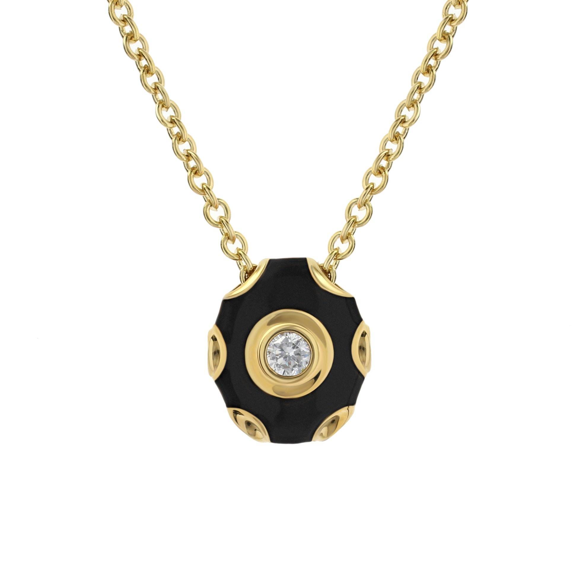 Tiny Dots Necklace gold chain with black hex pendant and crystal centerpiece Lauren G Adams on Tampa Home & Garden Store