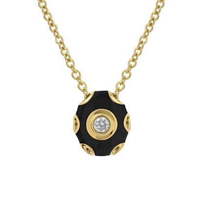Tiny Dots Necklace gold chain with black hex pendant and crystal centerpiece Lauren G Adams on Tampa Home & Garden Store