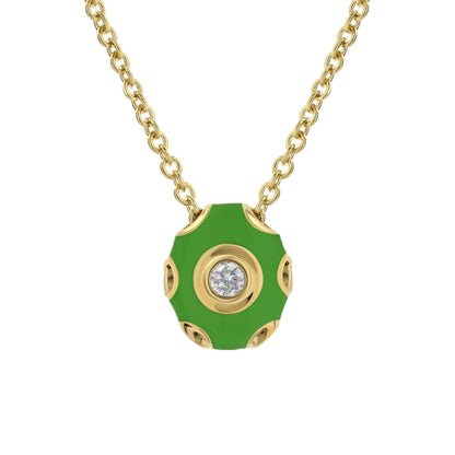 Tiny Dots Necklace green polygon pendant with crystal on gold chain by Lauren G Adams on Tampa Home & Garden Store