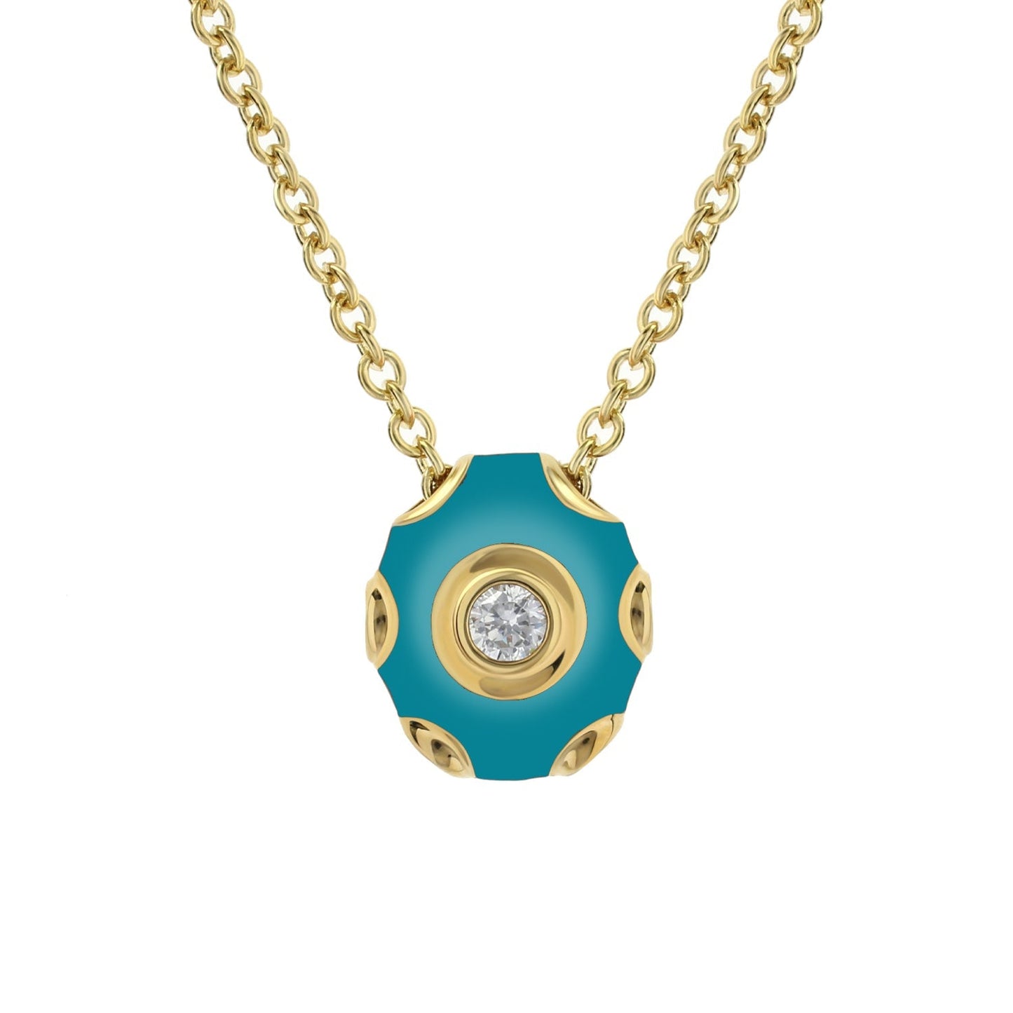 Tiny Dots Necklace turquoise pendant with gold bezel and crystal center by Lauren G Adams on Tampa Home & Garden Store