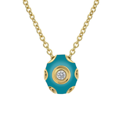 Tiny Dots Necklace turquoise pendant with gold bezel and crystal center by Lauren G Adams on Tampa Home & Garden Store