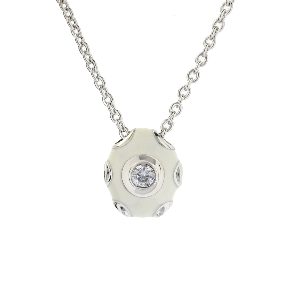 Tiny Dots Necklace by Lauren G Adams, silver chain with crystal pendant on Tampa Home & Garden Store