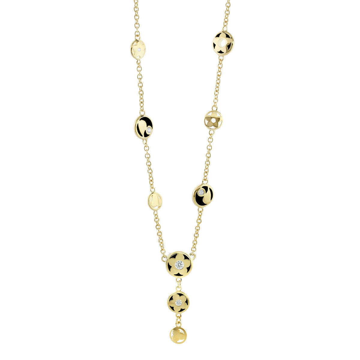 Stackable Desire Necklace by Lauren G Adams, gold-tone chain with bezel charms and crystals on Tampa Home & Garden Store