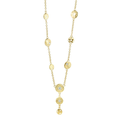 Stackable Desire Necklace by Lauren G Adams, gold-tone chain with disc beads and crystals on Tampa Home & Garden Store