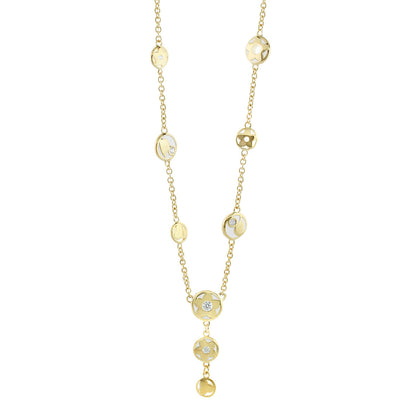 Stackable Desire Necklace by Lauren G Adams, gold-tone chain with cut-out disk charms on Tampa Home & Garden Store