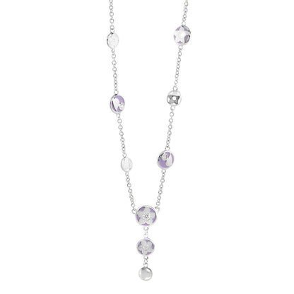 Stackable Desire Necklace purple enamel beads on silver-tone chain on Tampa Home & Garden Store