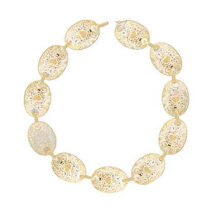 Hidden Hearts Necklaces short necklace by Lauren G Adams in gold-tone with oval filigree links on Tampa Home & Garden Store