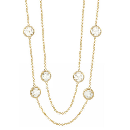 Glamour by the Yard Necklace, layered chains with crystal bezel beads Lauren G Adams on Tampa Home & Garden Store