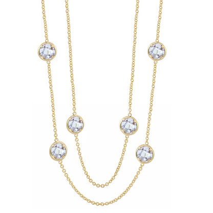 Glamour by the Yard Necklace, gold-tone layered chain with bezel-set crystals by Lauren G Adams on Tampa Home & Garden Store