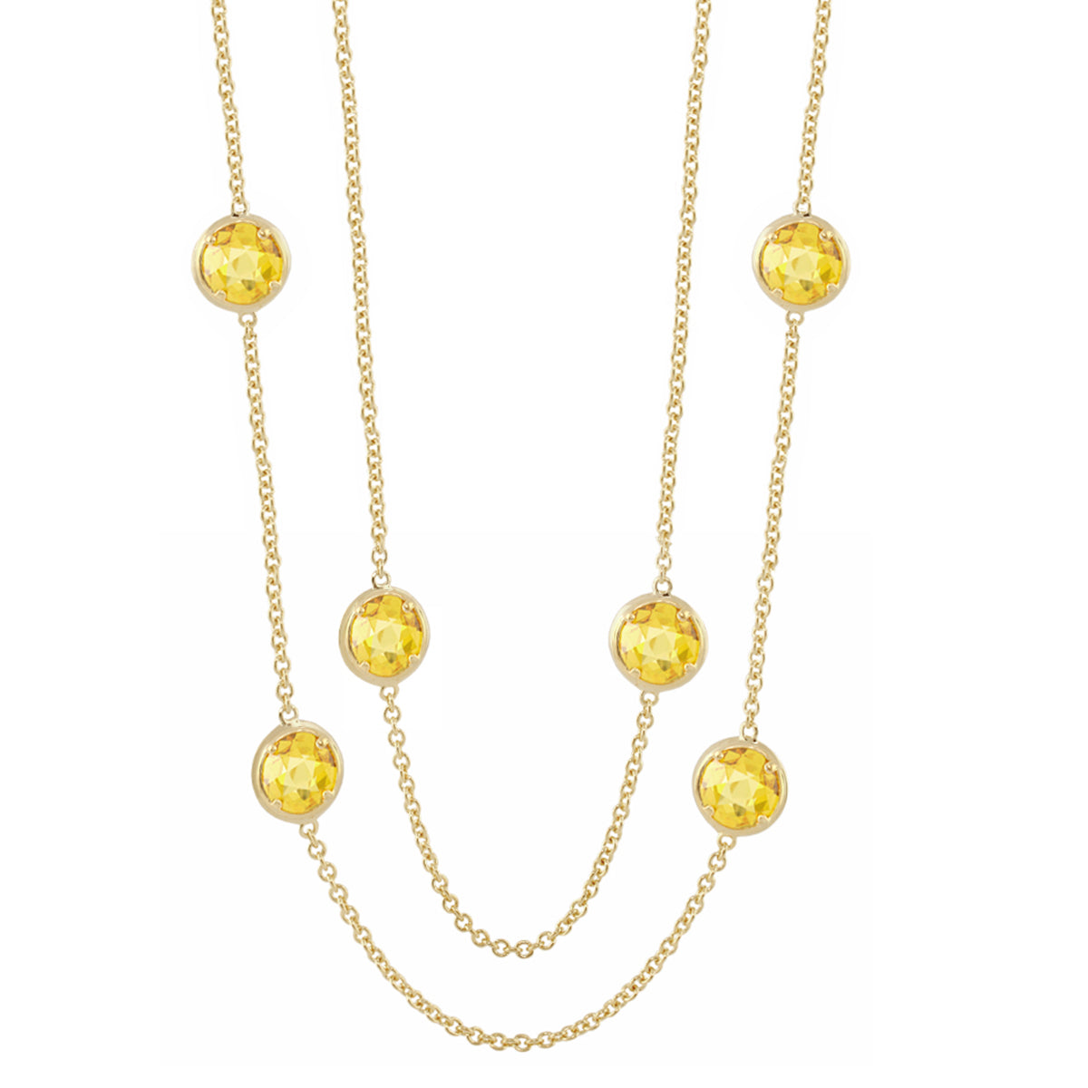 Glamour by the Yard Necklace gold-tone chain with yellow gemstone beads Lauren G Adams on Tampa Home & Garden Store