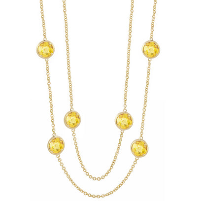 Glamour by the Yard Necklace gold-tone chain with yellow gemstone beads Lauren G Adams on Tampa Home & Garden Store