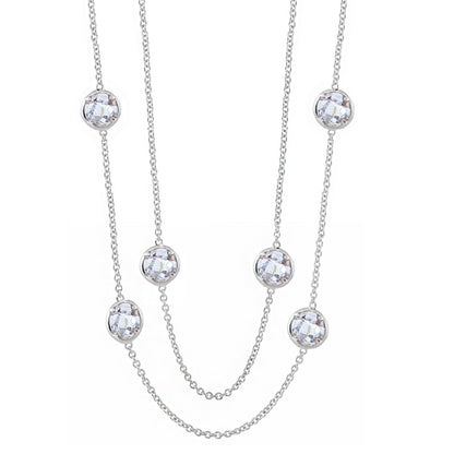 Glamour by the Yard Necklace, clear crystal beads on silver chains by Lauren G Adams on Tampa Home & Garden Store