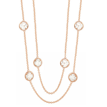 Glamour by the Yard Necklace, rose gold tone chain with crystal bezel charms by Lauren G Adams on Tampa Home & Garden Store