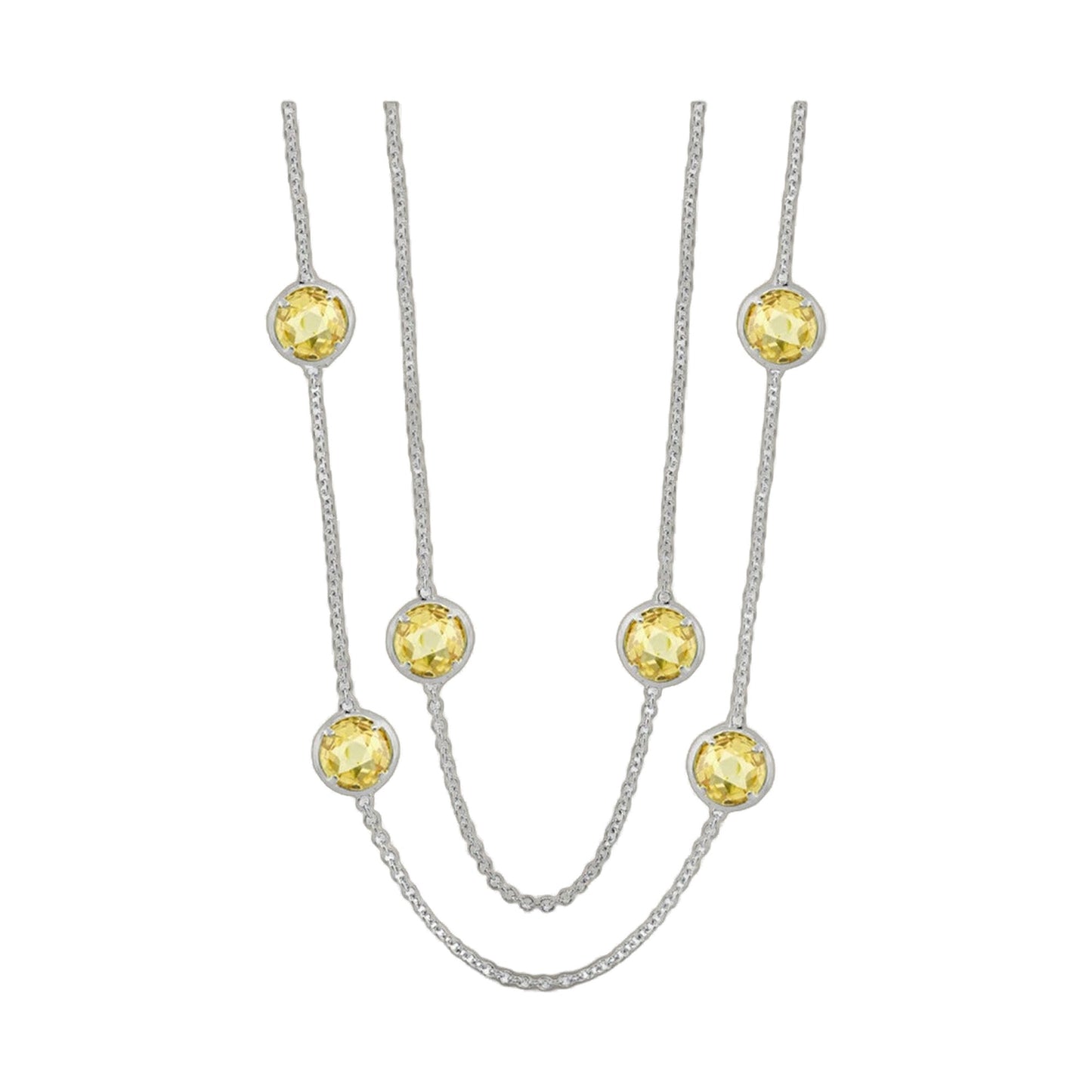 Glamour by the Yard Necklace, Lauren G Adams collection; silver chain with yellow gemstones on Tampa Home & Garden Store