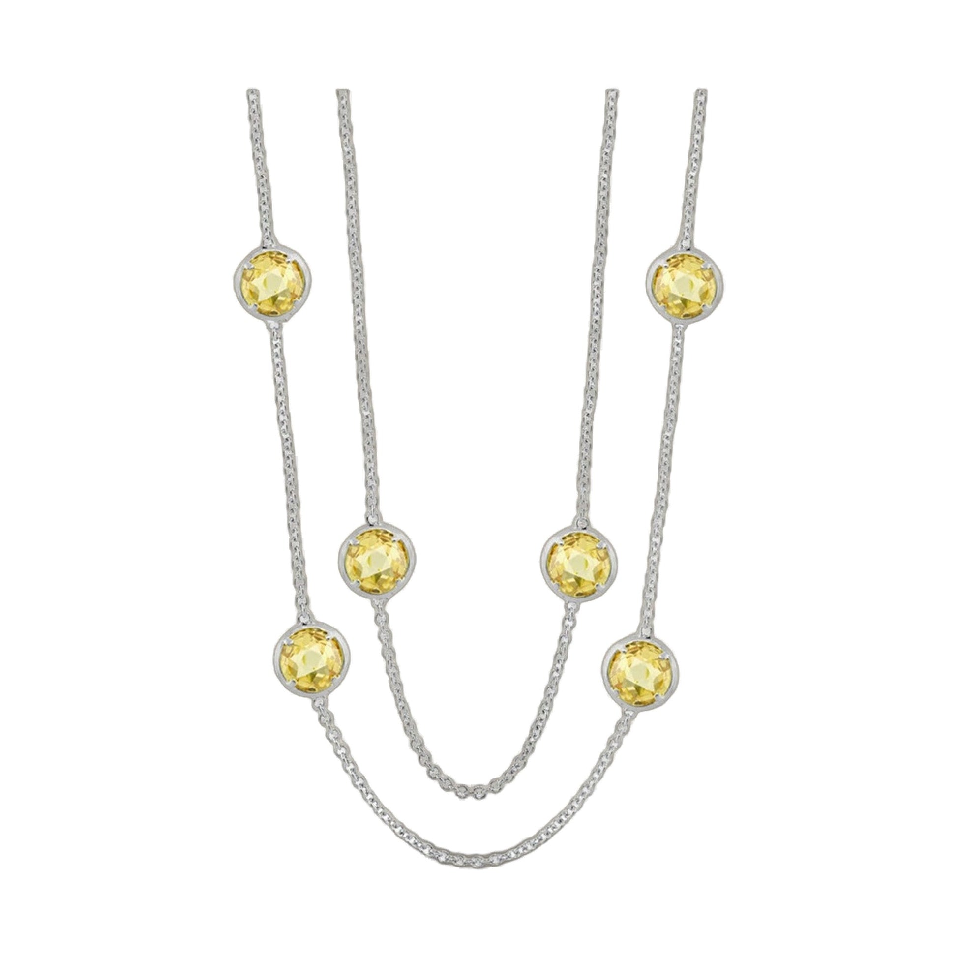 Glamour by the Yard Necklace, Lauren G Adams collection; silver chain with yellow gemstones on Tampa Home & Garden Store
