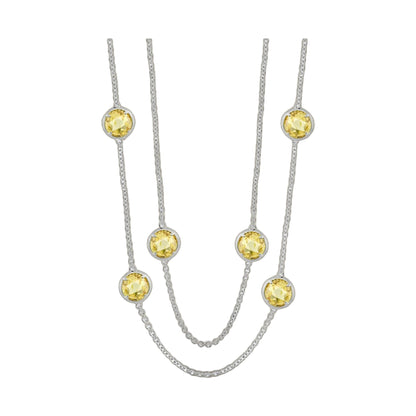 Glamour by the Yard Necklace, Lauren G Adams collection; silver chain with yellow gemstones on Tampa Home & Garden Store