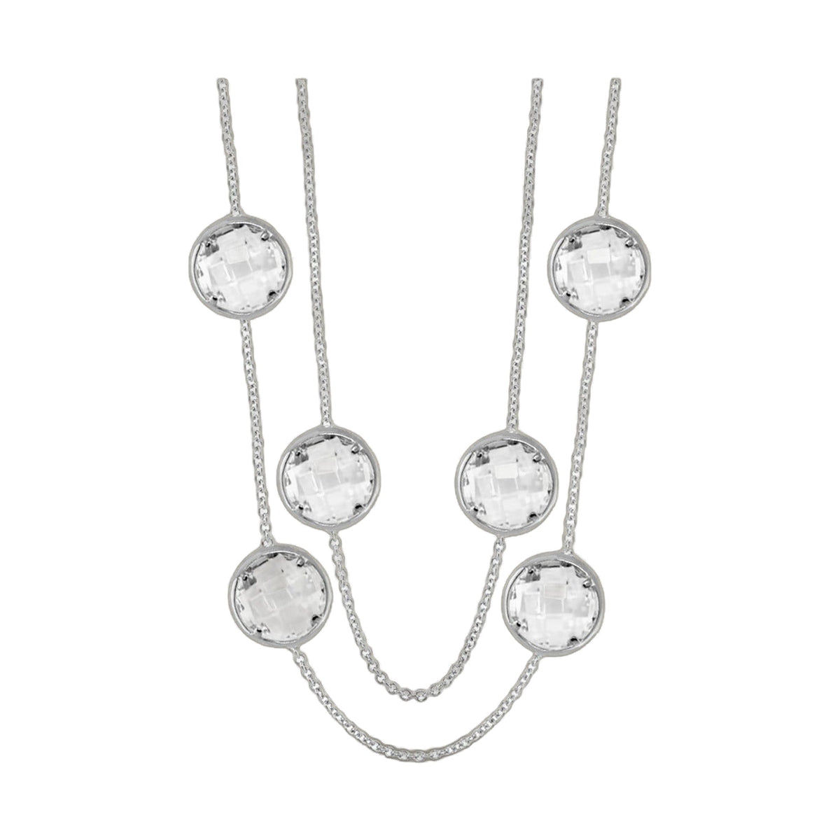 Glamour by the Yard Necklace with crystal disc charms on silver chain by Lauren G Adams on Tampa Home & Garden Store