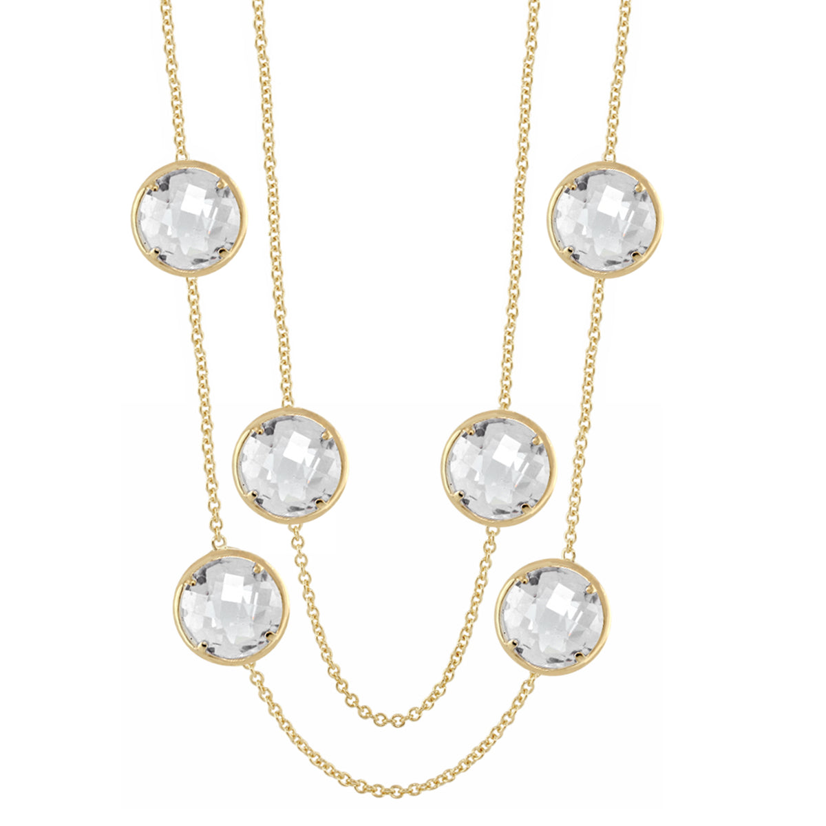 Glamour by the Yard Necklace, Lauren G Adams, crystal bezel chain, gold, Tampa Home & Garden Store on Tampa Home & Garden Store