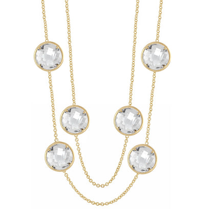 Glamour by the Yard Necklace, Lauren G Adams, crystal bezel chain, gold, Tampa Home & Garden Store on Tampa Home & Garden Store