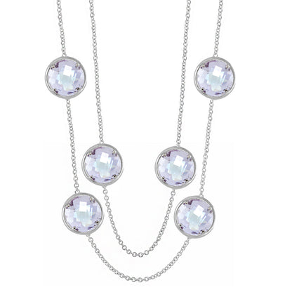 Glamour by the Yard Necklace by Lauren G Adams, silver-tone chain with lavender crystal discs on Tampa Home & Garden Store