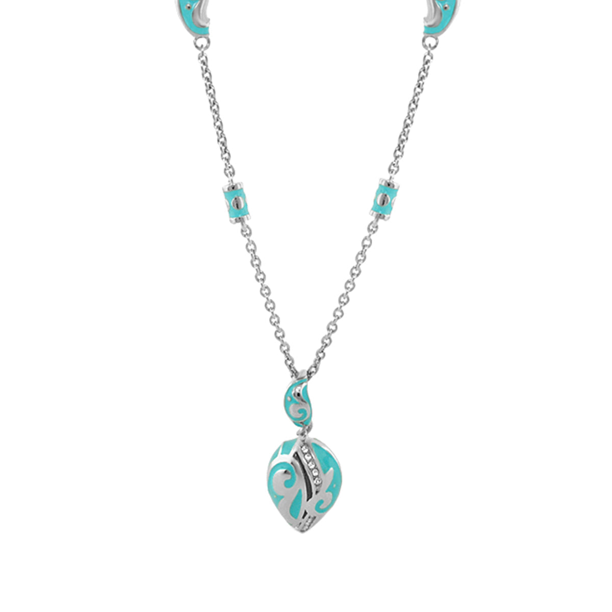 Stackable Desire Necklace pendant by Lauren G Adams with turquoise enamel heart on Tampa Home & Garden Store