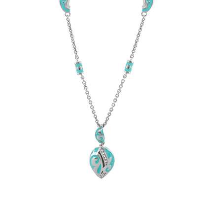 Stackable Desire Necklace pendant by Lauren G Adams with turquoise enamel heart on Tampa Home & Garden Store