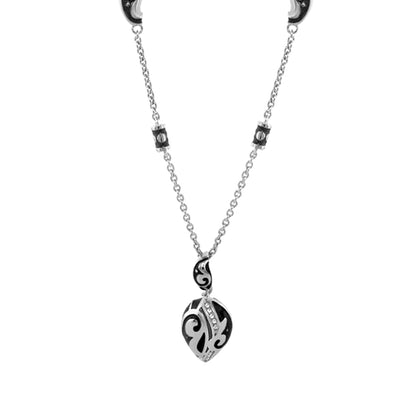 Stackable Desire Necklace pendant in silver with black heart and crystal accents by Lauren G Adams on Tampa Home & Garden Store