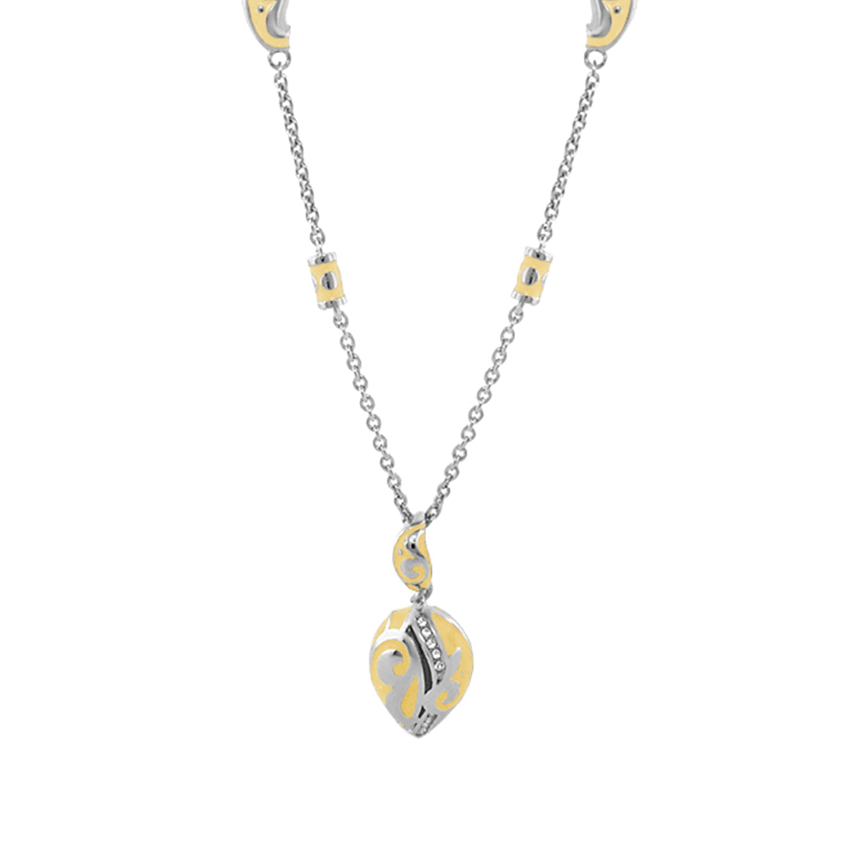 Stackable Desire Necklace pendant two-tone silver gold heart filigree charm Lauren G Adams on Tampa Home & Garden Store