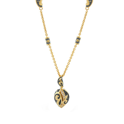 Stackable Desire Necklace pendant in gold with black enamel and crystals by Lauren G Adams on Tampa Home & Garden Store