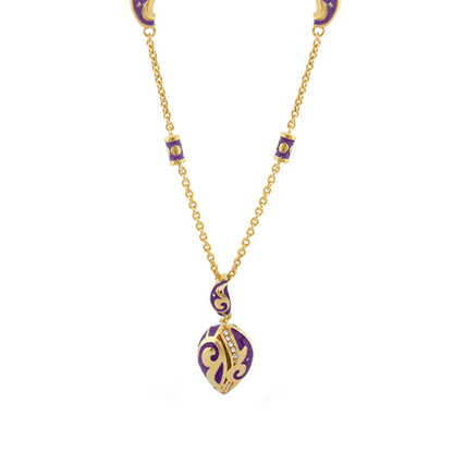 Stackable Desire Necklace pendant with purple enamel and gold chain by Lauren G Adams on Tampa Home & Garden Store