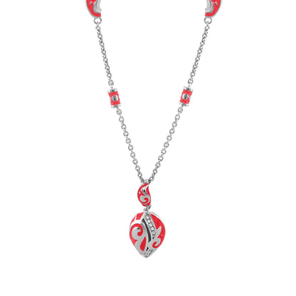 Stackable Desire Necklace pendant with red enamel heart on silver chain, Lauren G Adams on Tampa Home & Garden Store