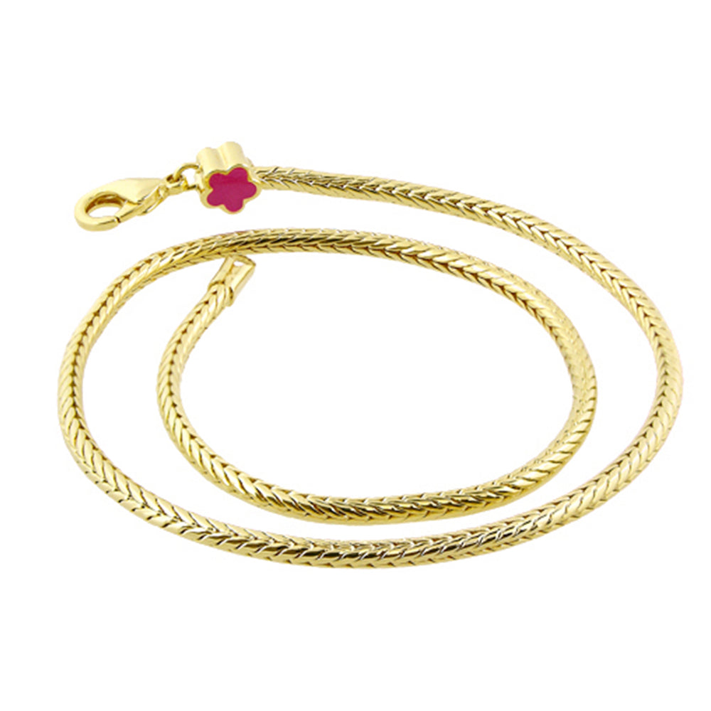 Gabriella Beads Necklace for Charms gold-tone herringbone chain pink charm Lauren G Adams on Tampa Home & Garden Store