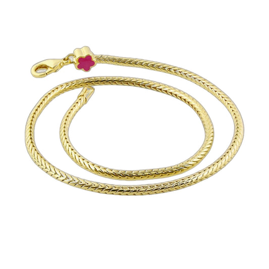 Gabriella Beads Necklace for Charms gold chain with pink enamel flower charm Lauren G Adams on Tampa Home & Garden Store