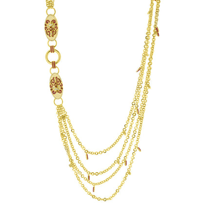 Psychedelic Swirls Necklace gold-tone chain red enamel oval medallions by Lauren G Adams on Tampa Home & Garden Store