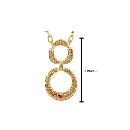 Daisy Swirl Necklace pendant in gold with stacked ring links and floral cutouts Lauren G Adams on Tampa Home & Garden Store
