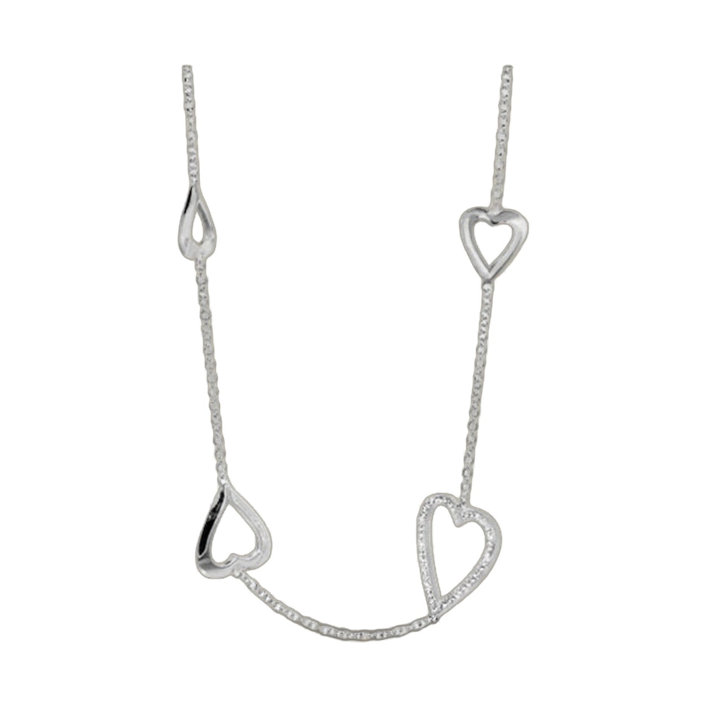Pave Heart Necklace by Lauren G Adams; long necklace with open heart and pavé teardrop charm on Tampa Home & Garden Store