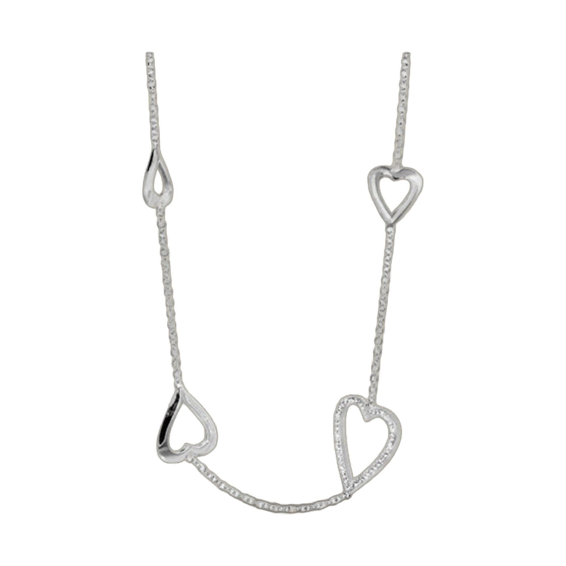 Pave Heart Necklace by Lauren G Adams; long necklace with open heart and pavé teardrop charm on Tampa Home & Garden Store