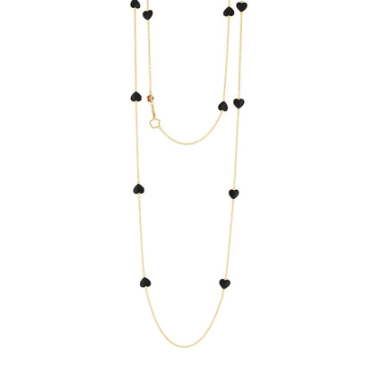 Lots of Love Necklace by Lauren G Adams, gold-tone chain with black heart charms, two pieces on Tampa Home & Garden Store
