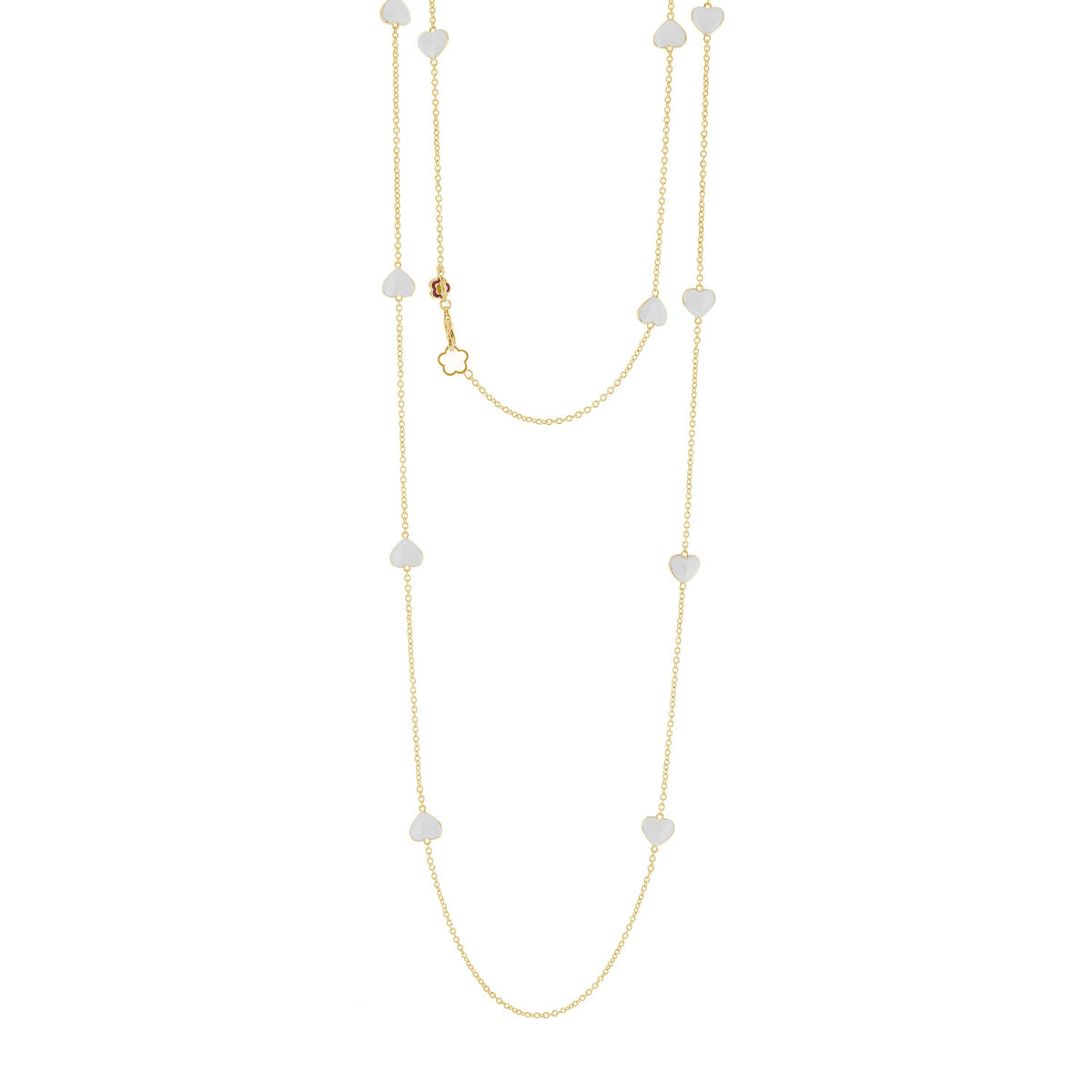 Two Lots of Love necklaces by Lauren G Adams on gold-tone chains with white heart charms on Tampa Home & Garden Store
